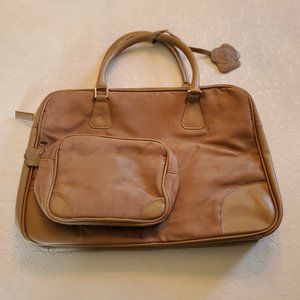 Vintage Lancome Plush Vegan Bag with Matching Cosmetic Case (NWOT)